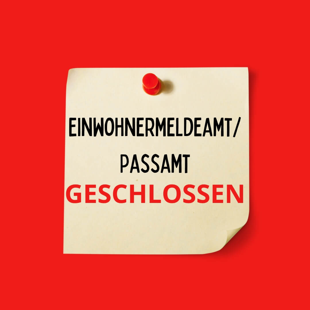 Einwohnermeldeamt/Passamt geschlossen